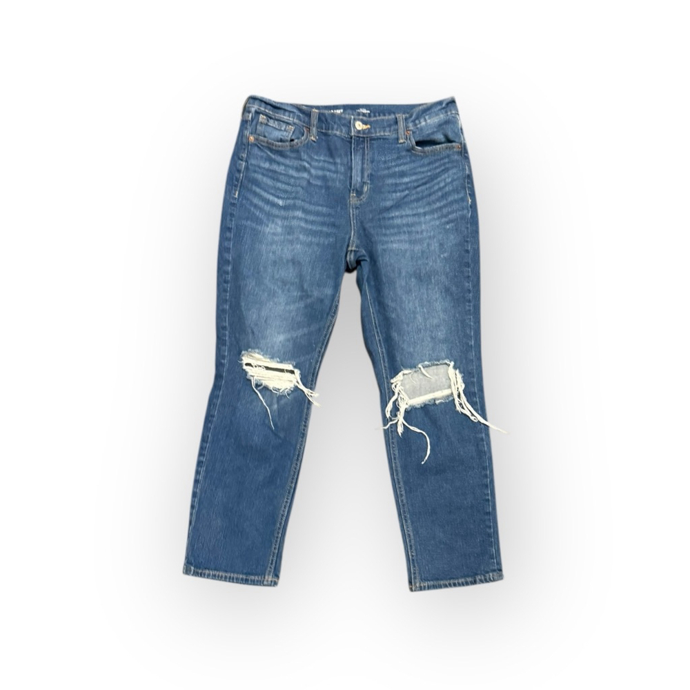 Old Navy Womens Mid-Rise Boyfriend Straight Ripped Jeans Sz 10 Med Wash​​ - Picture 8 of 8